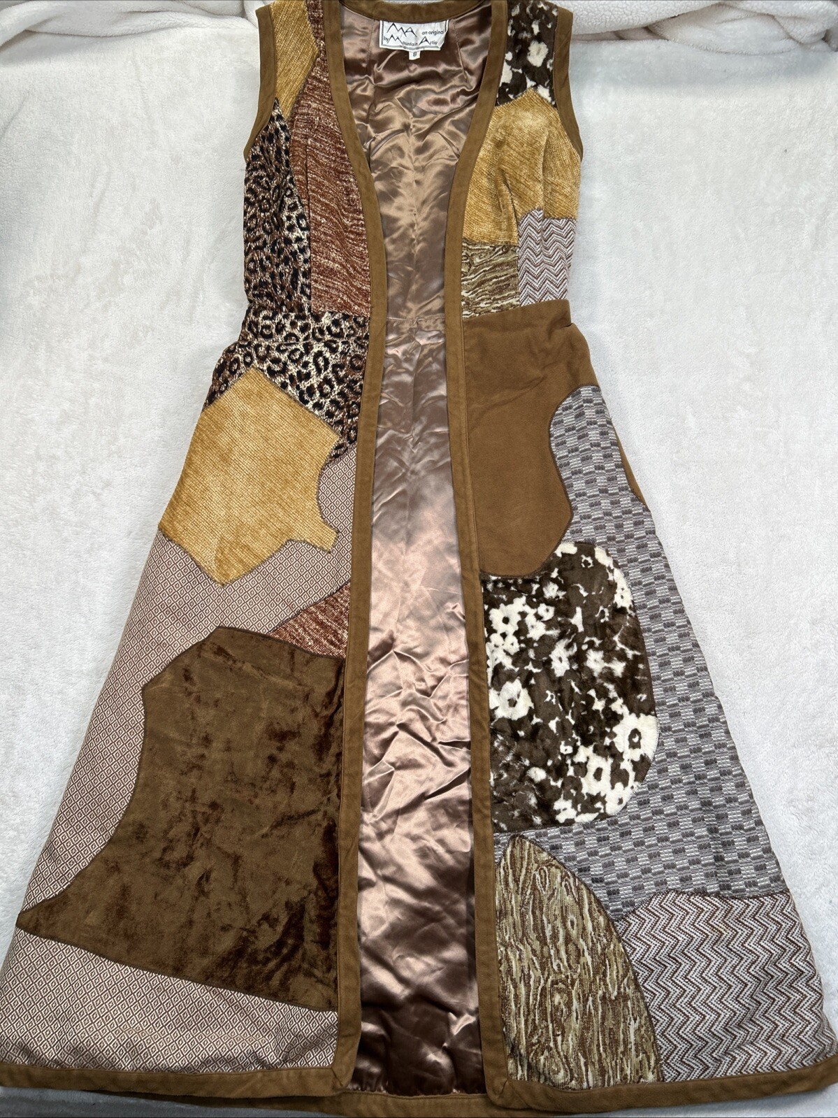 Vtg Mountain Artisans abstract Patchwork Artsy Du… - image 1