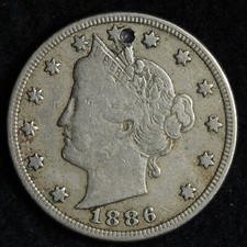 1886 Liberty V Nickel VF DETAILS E115 QJLM