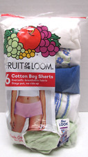 Womens Fruit Of The Loom Boys Shorts Underwear Size 8/XL 5 Pairs Multi Color