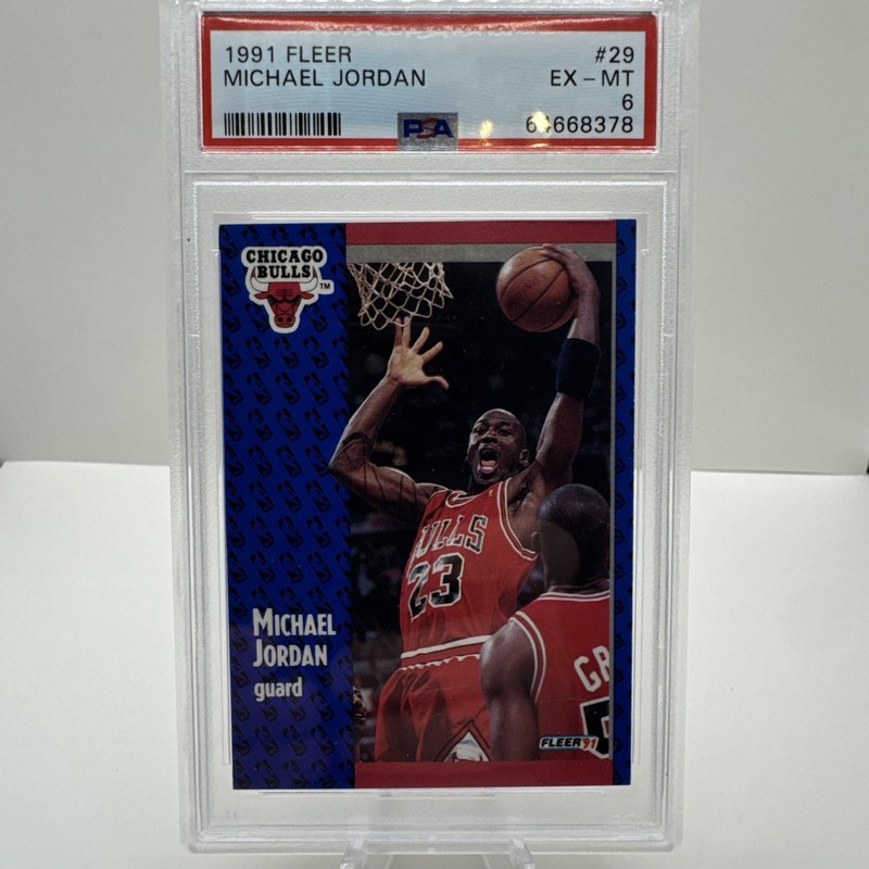1991 Fleer Michael Jordan #29 PSA Grade Of 6 EX-MT Chicago Bulls Basketball Card