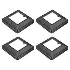 3.9x3.9 Inches Post Sleeve, Plastic Post Base Cover Column Wraps - 4pcs (Black)