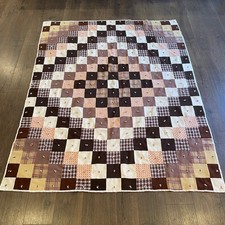 Handmade Quilt Twin 62x80 Square Patchwork Cozy Cottage Cabin