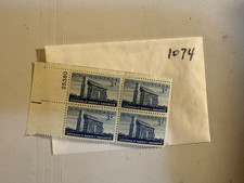 U. S. Stamp plate block - Scott 1074 -Booker T. Washington  - comb. shipping