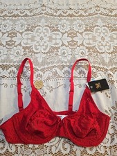 WACOAL 851205 "Halo Lace" Full Figure Molded Lace Bra w/ J-Hook Red 34C New