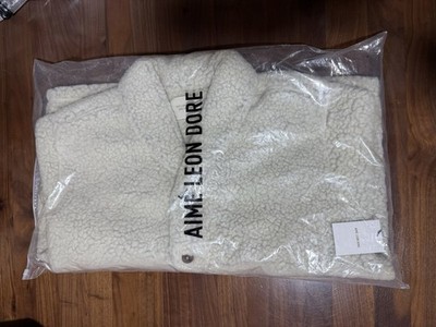 Aimé Leon Dore Shawl Collar Fleece Pullover 'Silver Birch' FW25 Men s Size XXL