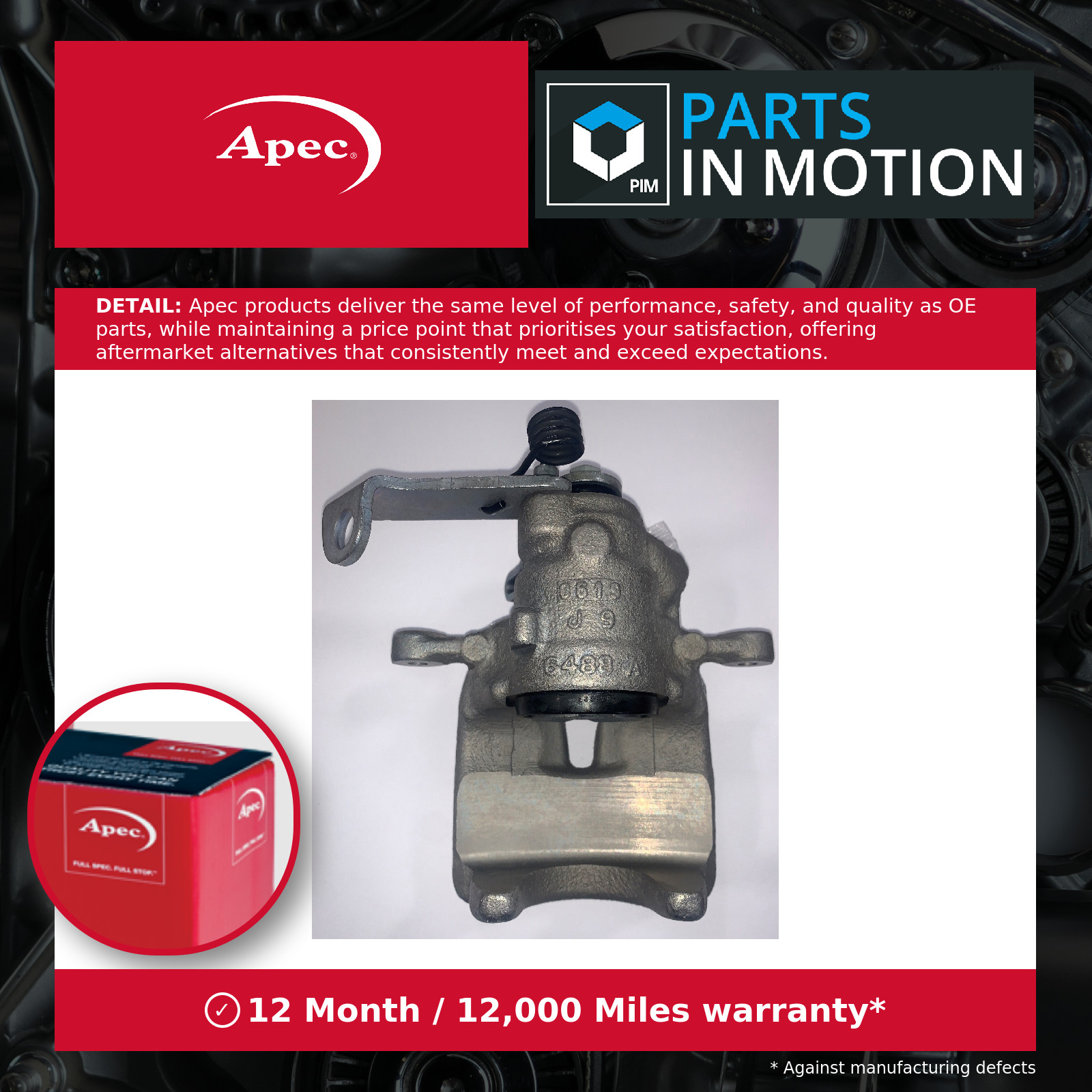 Brake Caliper Rear Left LCA1028 Apec 1617937580 Genuine Top Quality Guaranteed