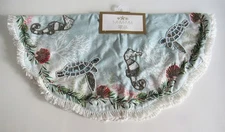 Coastal Collection 22 inch Turtles/Seahorses Christmas Tree Skirt - Beaded - NWT