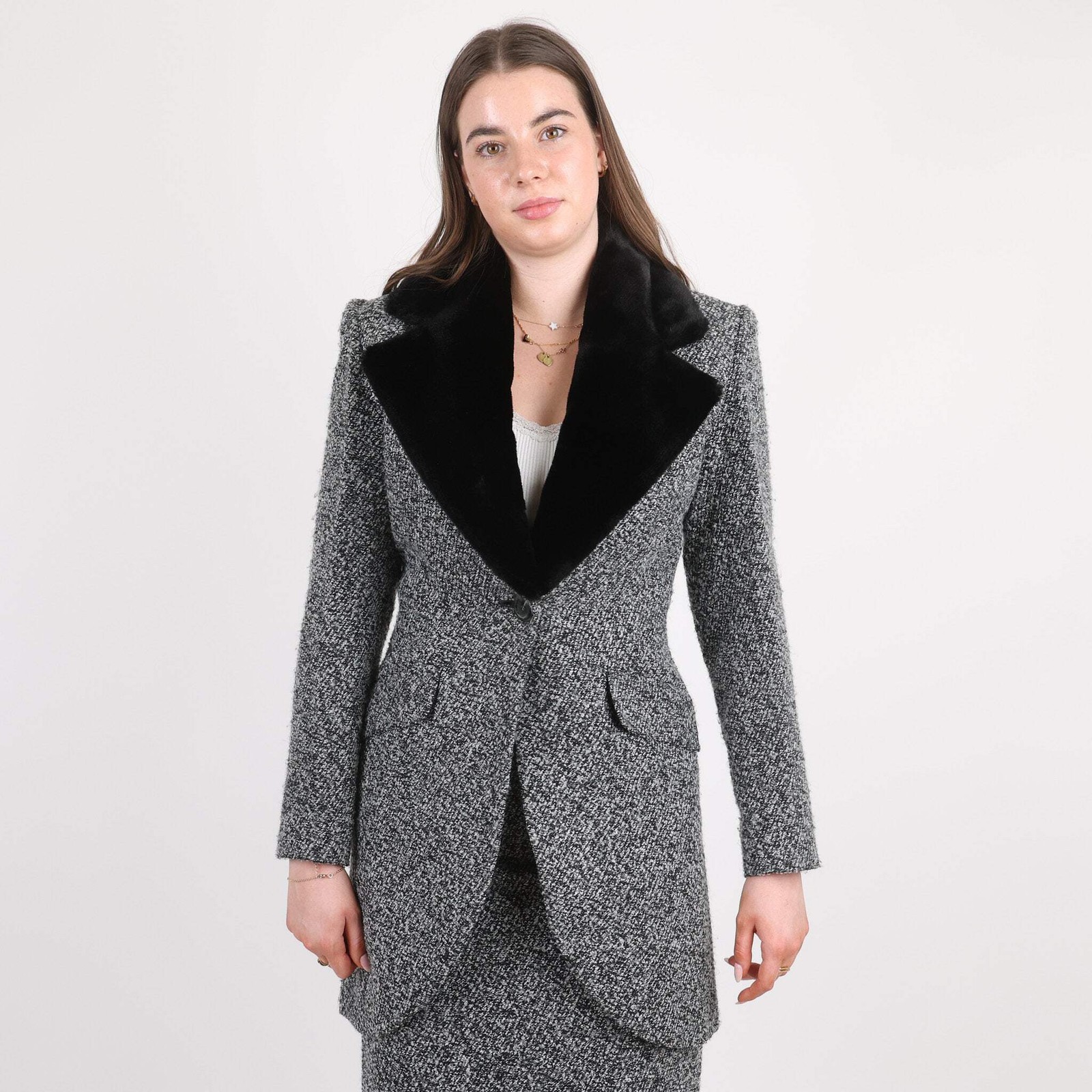 Giacca nera Saint Laurent taglia UK 8