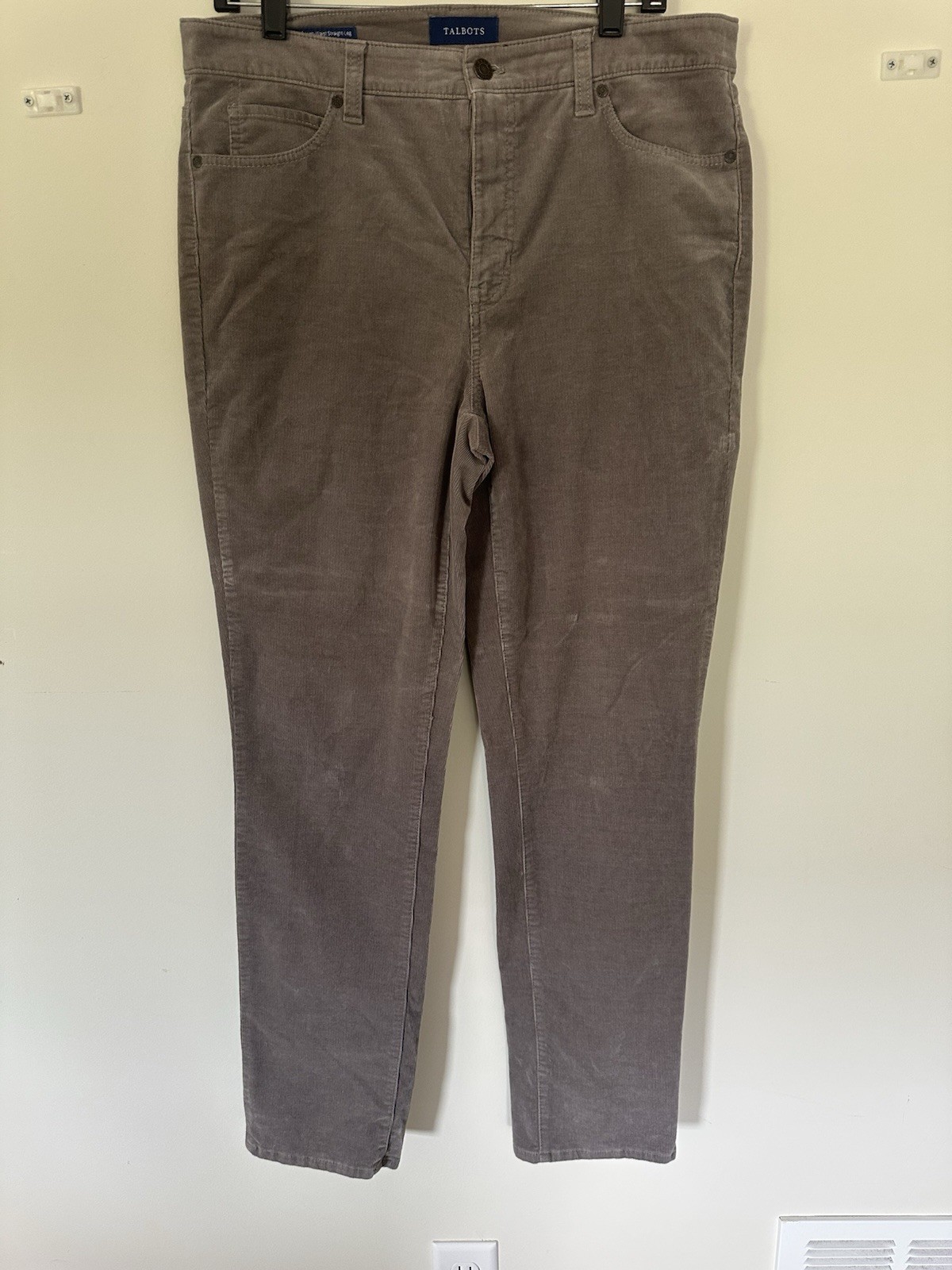 Talbots Corduroy High Waist Straight Leg Gray Size 10