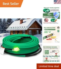 130FT  Safety Rated Heating Cable - Ultimate Protection Against Pipe Freezing