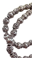 Antique Silver Plated Metal Beads 6mm Spacer Qty:34