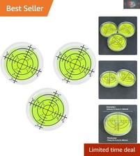 3Pcs Small Circular Bubble Levels - Yellow-Green Acrylic Measuring Tools