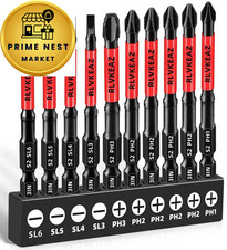 10-PCS 3" Long Magnetic Screwdriver 3'' slotted phillips bit 10pcs, Black