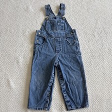 Vintage 90's Baby Gap Classic 1999 Blue Denim Carpenter Overalls Sz 2T-3T