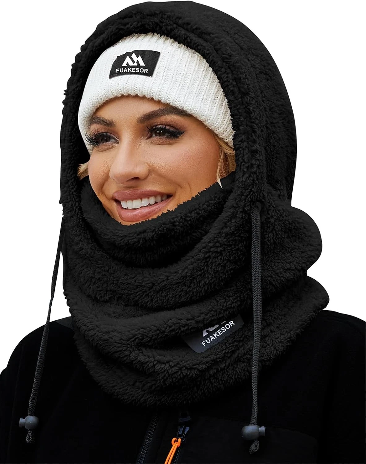 Fleece Balaclava Unisex Windproof Ski Mask Winter Thermal Motorcycle Black