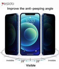 Anti-Peeping Tempered Glass Screen Protector for iPhone, 9H, Oleophobic