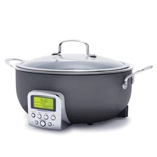 GreenPan Elite Essential Smart Electric 6QT Skillet Pot CC007703-001 Graphite