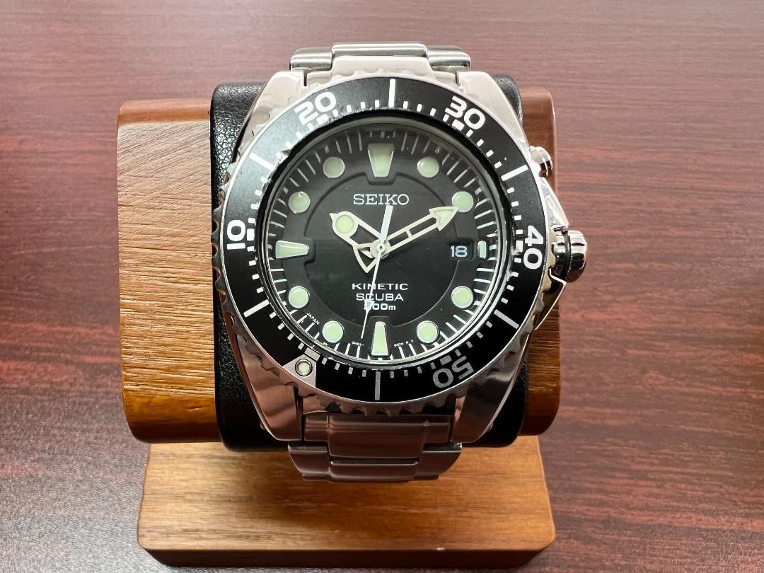 SEIKO KINETIC 200m ダイバーズウォッチ　5M62-0BL0 Seiko Kinetic 5M62 0BL0 Prospex Working 42mm Black Dial Stainless
