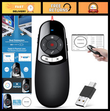 2-in-1 USB Type C Wireless Presentation Clicker  Highlighting Magnifier, 2.4GHz