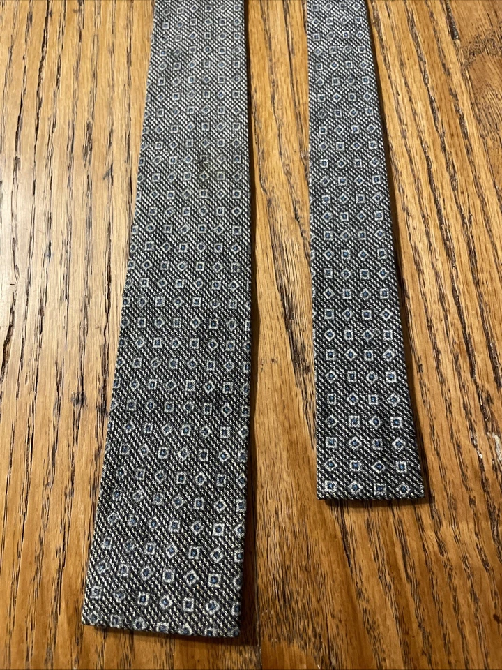 Corbata oscilante Rockabilly geométrica vintage años 50 Haband’s Ty Tweed flaca de extremo cuadrado Foto 3 de 4