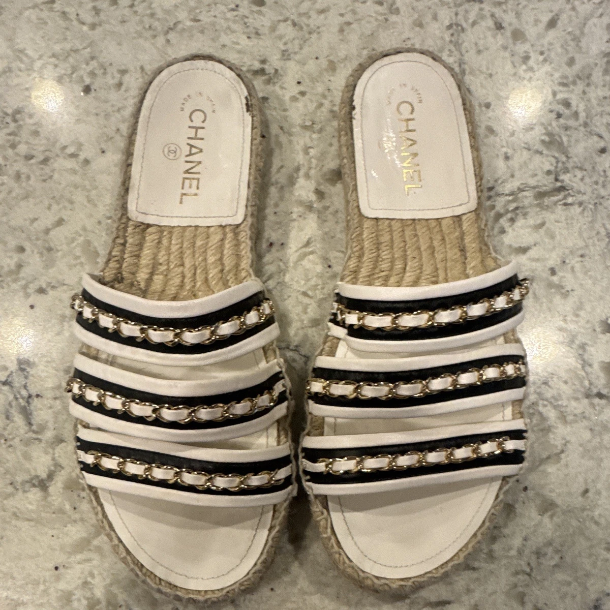 CHANEL Women's Striped Sandals for sale | eBay