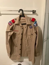 tan long    sleeve  Boy scouts of America  licensed shirt  men's small