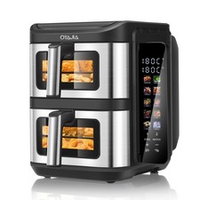 XXL Doppel Heissluftfritteuse 11L Vertikale Doppelkammer Fritteuse Airfryer Max