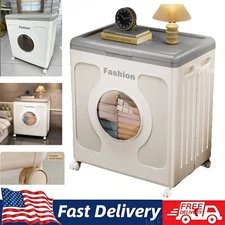 160L Foldable Clothes Storage Cabinet w/ Wheels for Bedroom Quilts Clothing