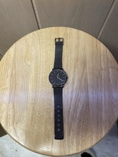 Black Metal Analog Watch with Minimalist Dial