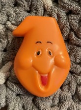 Vintage 1970s Halloween Orange Ghost Noisemaker Clicker 2.25" x 1.5" Works