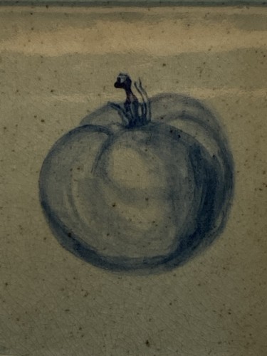 Small Ceramic Tray Hand Painted w/ Blue Tomato 9" X 9" Charming Country Style! - Picture 3 of 14