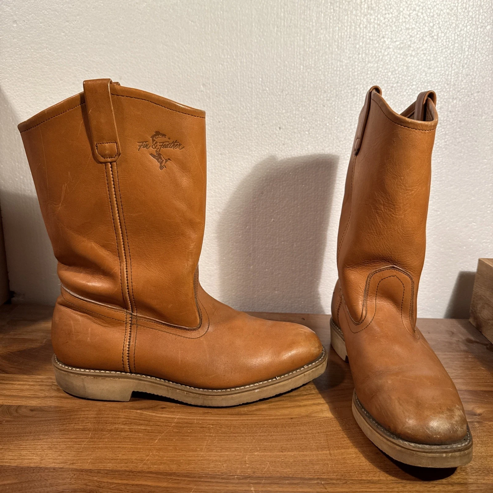 Vintage Wissota Trader Fin & Feather Boots Men’s 8 D Hunting Fishing Work RARE!
