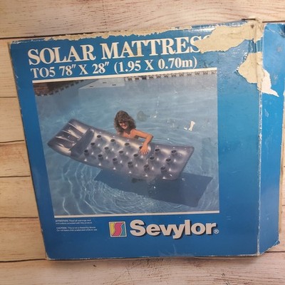 New Vintage Sevylor TO5 Silver Solar Inflatable Mattress Pool Raft 78'' x 28''