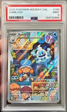 2025 Pokemon Holiday Calender Vanillish 190/182 Illustration Rare Stamp PSA 9