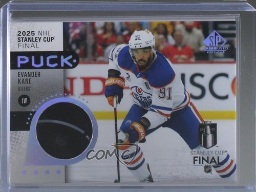 Evander Kane #SCP-EK 2025 SP Game Used Stanley Cup Finals Puck Relic card
