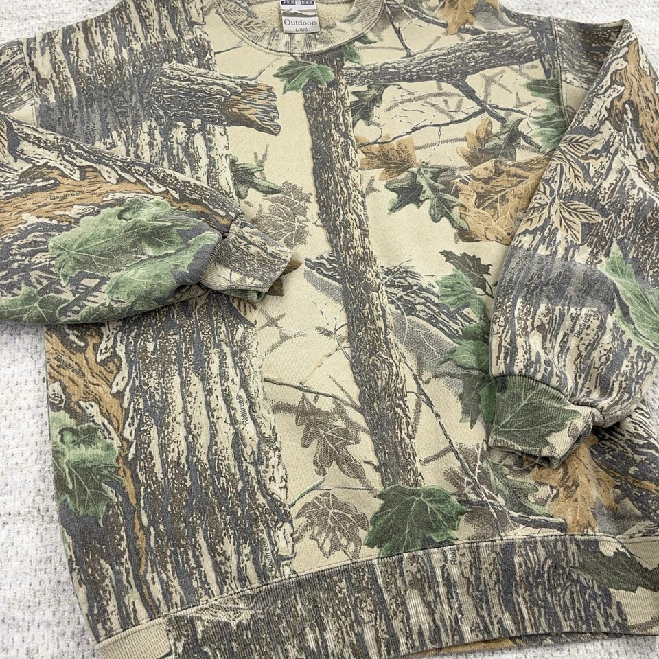 Sudadera De Colección Jerzees Realtree Camuflada Hombres Grande Cuello Redondo Suéter Años 90 Y2K EE. UU. Foto 4 de 4