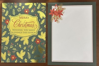 Merry Christmas Religious Greeting Card w/ matching Envelope