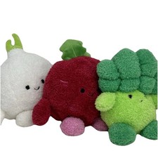 8  Bumbumz by Russ Plush Lot of 3, Garlic, Radish  Broccoli