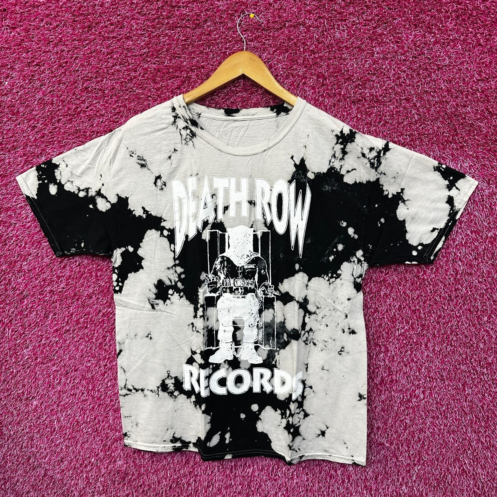 FILA Maglietta Death Row Records Bleach Dye Rap taglia Large