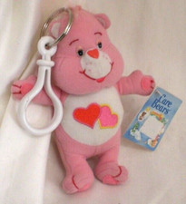 CARE BEARS LOVE-A-LOT BEAR PLUSH KEY CHAIN BACKPACK CLIP W/ TAGS FUN 4 ALL NEW
