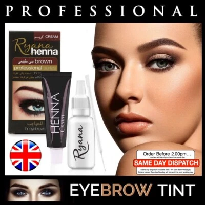 HENNA EYEBROW EYELASH TINT Lasting Brow Dye Paint Full Kit Cream Brown Black UK