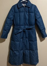 Quilted Puffer Jacket Retro Sterling Stall Down Coat Women's Size Medium   J1097