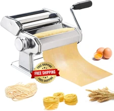 Maquina para Hacer Pasta de Acero Inoxidable Rodillo Manual de Grosor 8 Niveles