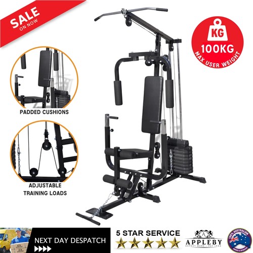 Multi Station Home Gym Cable Machine Exercise Fitness Equipment Bench