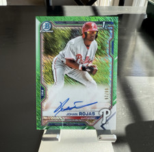 Johan Rojas - 2021 Bowman Chrome AUTO Green Shimmer Refractor /99 1st CPA-JR