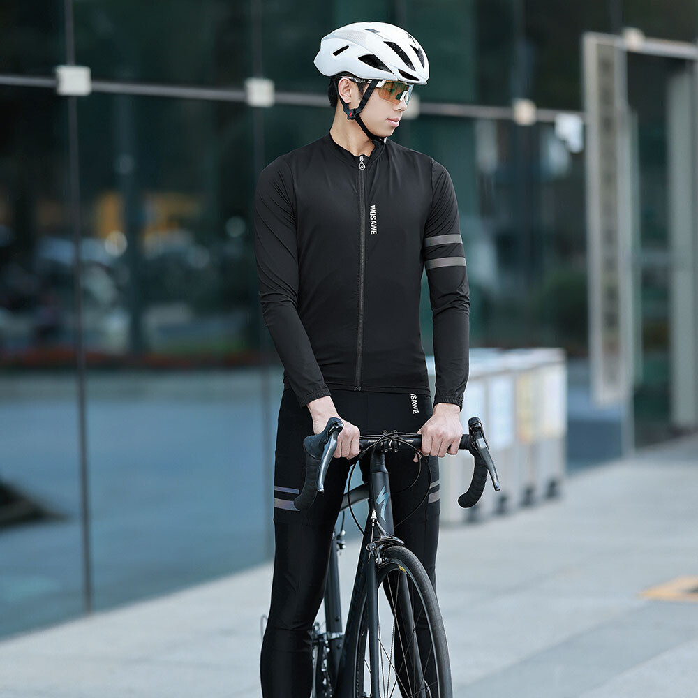 Men's Long Sleeve Cycling Jersey & Bib Shorts Set - Quick Dry With 9D Pad