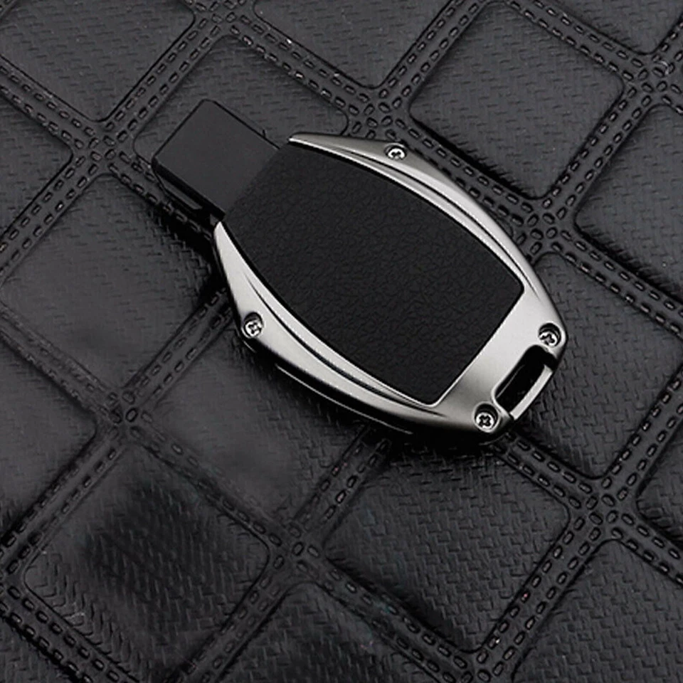 For Mercedes Benz CLA CLS CLK GLK GLA GLC Chrome Silver Key Fob Case Metal Cover - Image 2 of 4