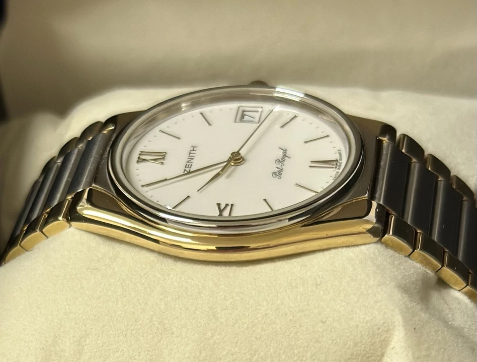 Zenith Port Royal Cuarzo Esfera Crema Suiza, “Totalmente Reparada” Excelente Estado Foto 3 de 4