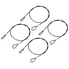 4 Pack 2Ft Safety Cable Lock Stainless Steel Security Wire Rope Black