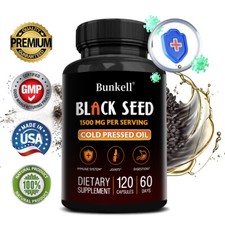 Black Seed Oil 1500mg  Cold Pressed Oil  Nigella Sativa  Immune Support